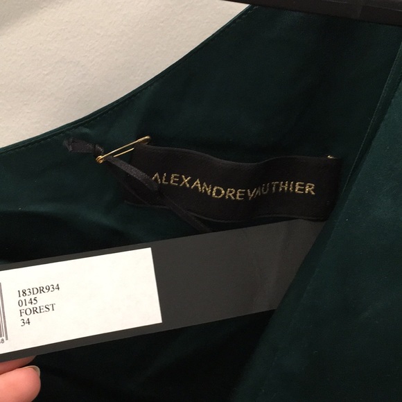 Alexandre Vauthier Forest Green Silk Dress Size 34 - Picture 7 of 8